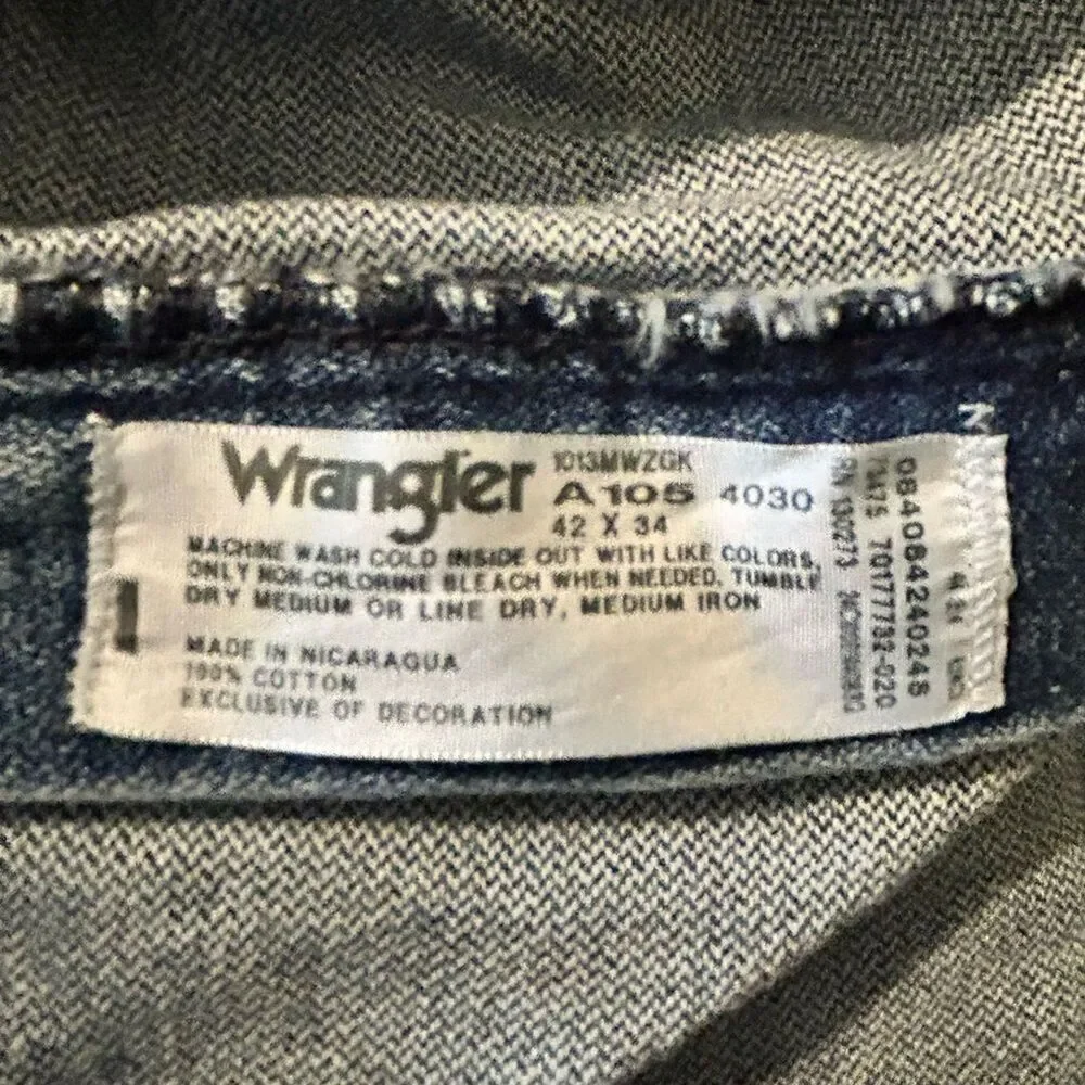 Wrangler Men's 42x34 Straight Leg Jeans Work Casual Cowboy